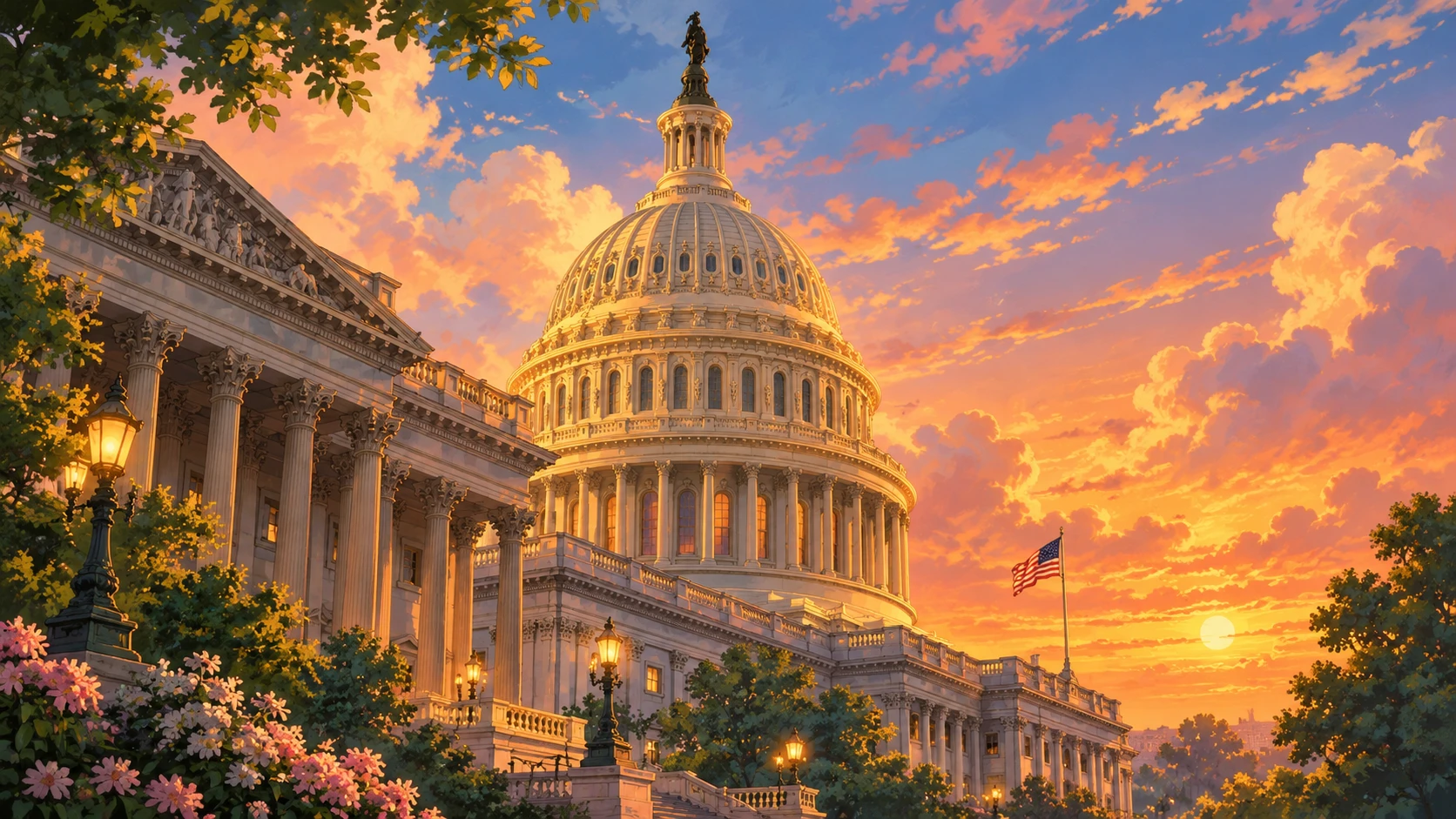 U.S. Capitol at sunset